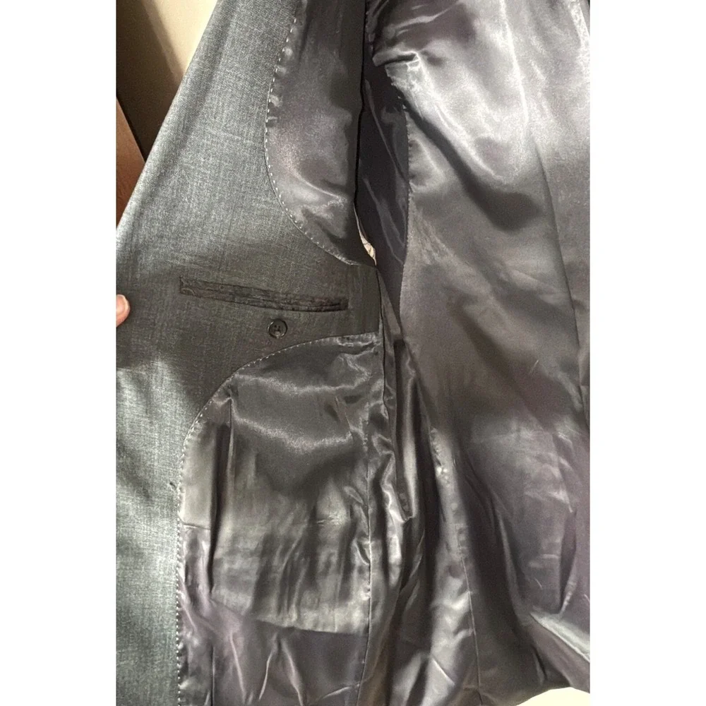 Lauren Gray Textured Suit Jacket Blazer Two Button Lapel Pocket Formal‎